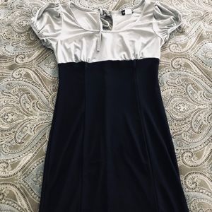 Black & Grey mini dress with Keyhole Back